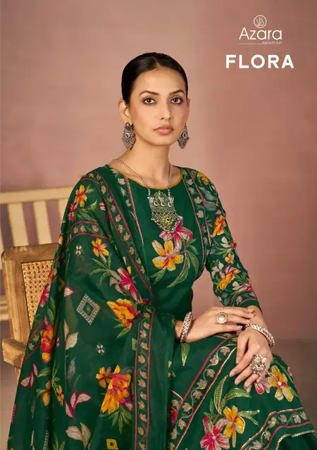 Flora By Azara Lawn Cotton Printed Wholesale Dress Material In India
